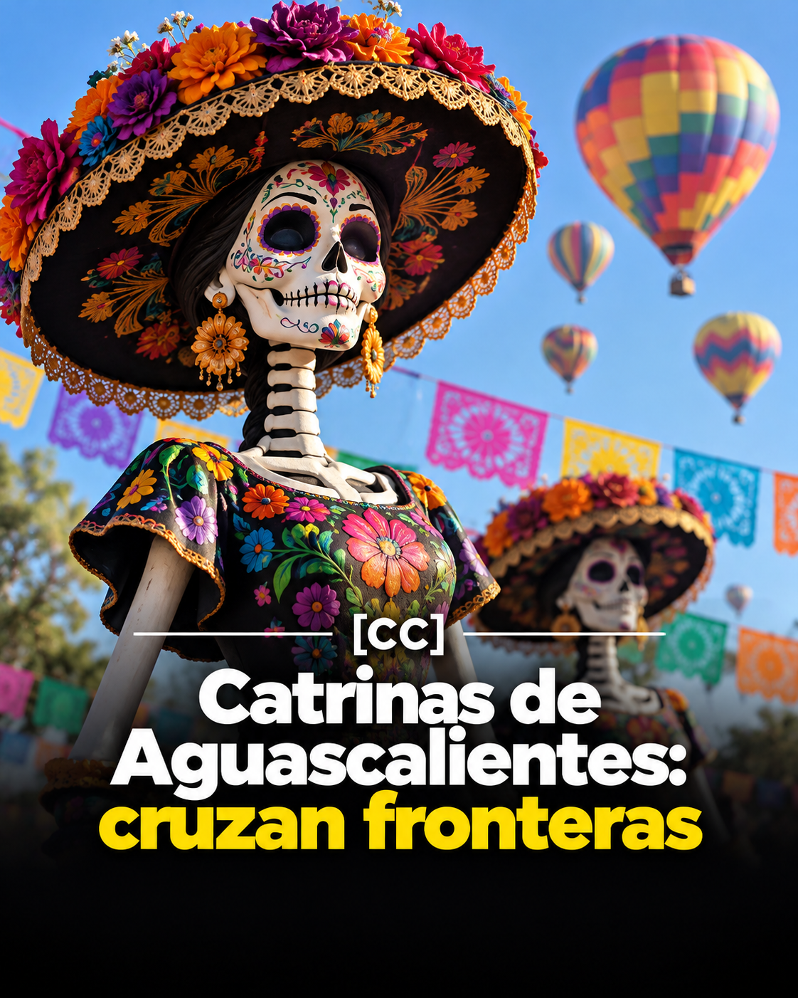 Las catrinas monumentales de Aguascalientes cruzan la frontera